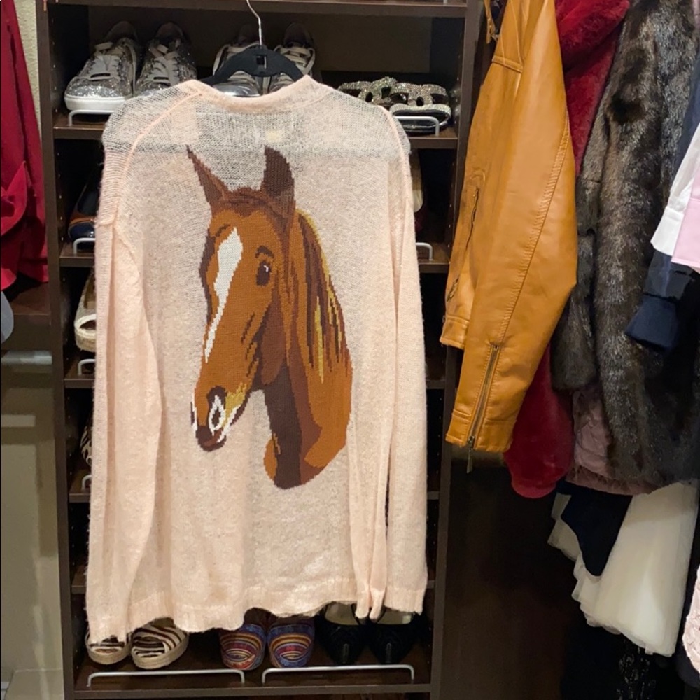 Wildfox white label luck horse shoe cardigan